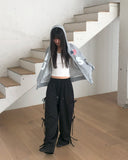 Merby Dot Ribbon Banding Strap Cutout Training Long Pants