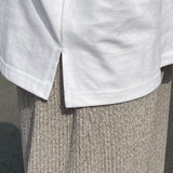 Flat ribbed knit banding pants