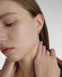 Champagne Full Moon Silver Mary Bowl Earrings