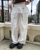 Corrit Keyring Nylon Layered Nylon Two-Way Banding Wide Long Pants