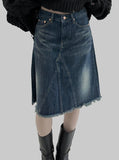 REMEME denim midi skirt