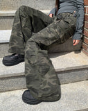 Pim Military Camo Pocket Cargo Bootcut Cotton Long Pants