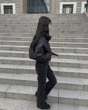 Jaki leather short padded jumper