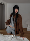 Rio High Neck Button Suede Jacket