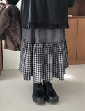 Shinpis Frill Check Long Skirt