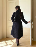 [Basic Fit] Dayk Collar Quilting Padding Coat (Belt Set)