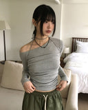 [Sleeveless SET] Sinal Layered Sleeveless Top One-Shoulder T-shirt