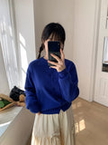 Lande color round knit cardigan
