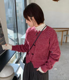 Modendi cable duffel crop cardigan