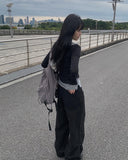 Kaya Black Pintuck Wide Pants