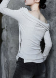 Draped Eyelet Off-shoulder Top