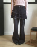 Tor Pleated Mini Skirt Denim Pants