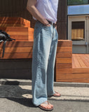 Ice Washed Wide Denim Pants