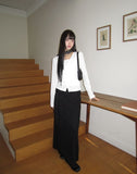 Neon Button Shirring Knit Top Cardigan Set