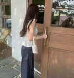 Purity Feminine Ribbon Sleeveless Blouse Vacation Look