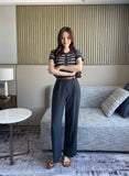 Seden Stripe Half-Button Collar Cool Knit