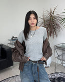 Rosa Boat Neck Ribbed Long Sleeve Tee