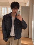 Creep Vintage Leather Trucker Jacket