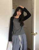 Noi Stripe Raglan Boat Neck Long Sleeve
