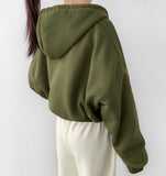 High Quality Full Mink Boa Fur Lining Thick Two-Way Crop Hood Zip-Up
