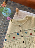 Pulling Flower Round Knit Cardigan