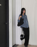 Shuffle western incision pocket long sleeve denim shirt