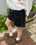 Tiki Rivet Stud Cotton Shorts Short Pants