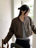 Wort Vintage Washing Leather Crop Blouson Jacket
