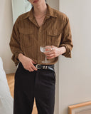 Wooden Stripe Western Crop Shirt