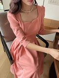 Newvier Heart Neck Puff One Piece