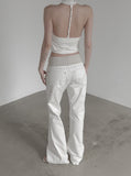 Shibori Straight Cotton Pants