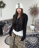 Ser Crop Ribbed Hood Zip-Up