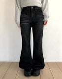Moi Vintage Washed Flare Denim Pants