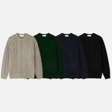 Levon Heavy Cable Henley Neck Knit