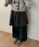 Ruronco Wool Dot Midi Skirt