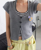 3-BUTTON PUNCHING CARDIGAN