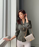 Chencid Quilted Cowhide Mini Shoulder Bag