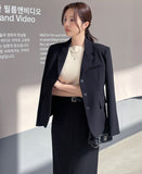 Rona H-line Slit Long Skirt (Belt set)