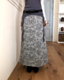 Hora Flower Brushed Long Skirt