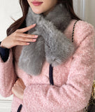 Snowing Color Matching Boucle Double Half Jacket