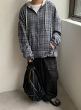 Piphu Check Over Hooded Zip-up