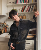 Fracture Western Brushed Denim Shirt