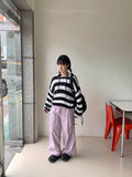 Syurun String Banding Ribbon Shirring Nylon Pants