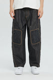 QUILTED DENIM PANTS