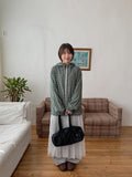 Bomiru Ribbon Hood Check Wind Jumper