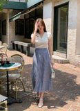 Herrit Seersucker Stripe Long Skirt