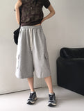 Dinple Oversized Fit Pile Bermuda Cargo Pants