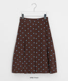 Fiila Vintage Dot Pleated Midi Skirt
