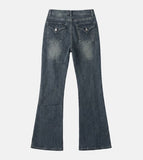 Stitch wing pocket denim pants