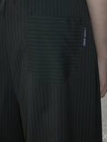 [mnem] Easy Stripe Wide Pants